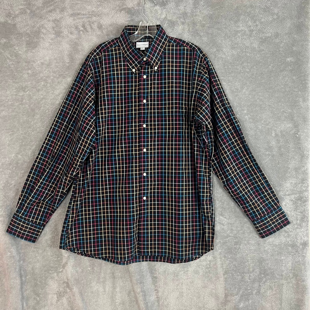 Maus & Hoffman Button Down Shirt Mens L Multicolor Striped Egyptian Cotton